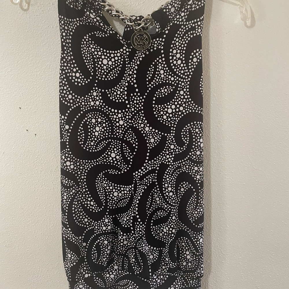 Michael Kors Black and White Patterned Top